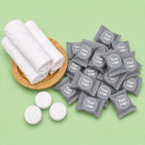 OEM Compressed Towel Tablets with Logo | Bulk Custom Di...
