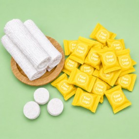 Custom Logo Compressed Towel Tablets | Eco-Friendly Dis...